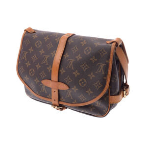 Louis Vuitton Shoulder Saumur Brown Leather Monogram Bag